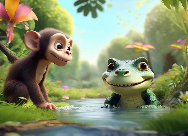 儿童故事鳄鱼和猴子，幼儿故事鳄鱼和猴子
