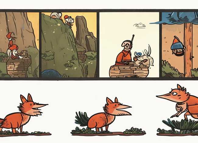 成语故事卡通画连环画；成语故事简笔画4幅连环