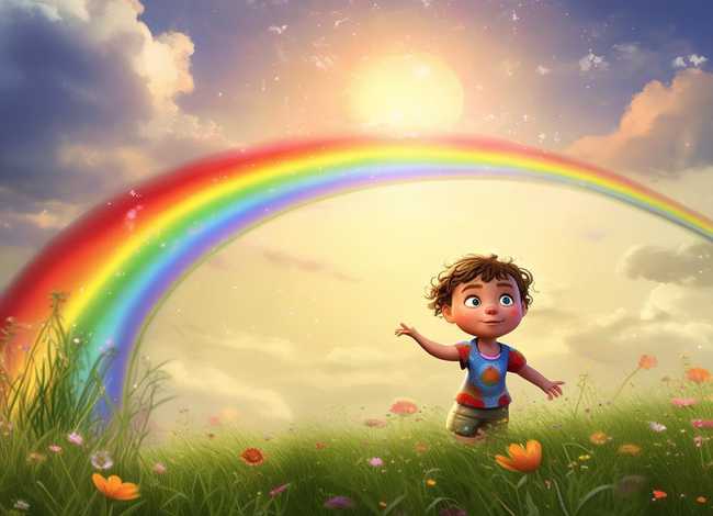 彩虹太阳的儿童故事，彩虹和太阳的故事