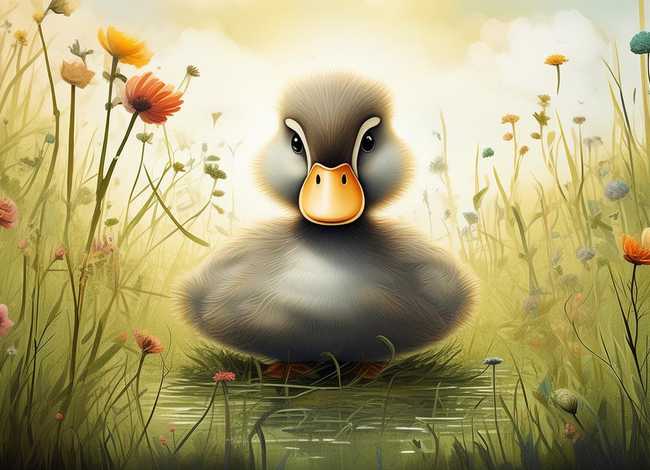 童话故事丑小鸭儿童画（童话里的丑小鸭怎么画）