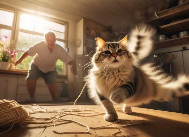 心故事，派老头和捣乱猫的开心故事