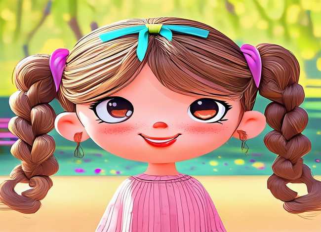 麻花辫儿童画、麻花辫儿怎么画？