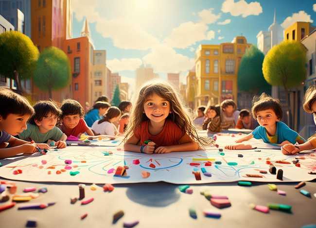 城市儿童画图片大全；城市幼儿画画简单大全