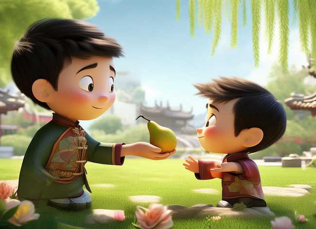 孔融让梨的故事幼儿版英文、孔融让梨的故事英文版mp3