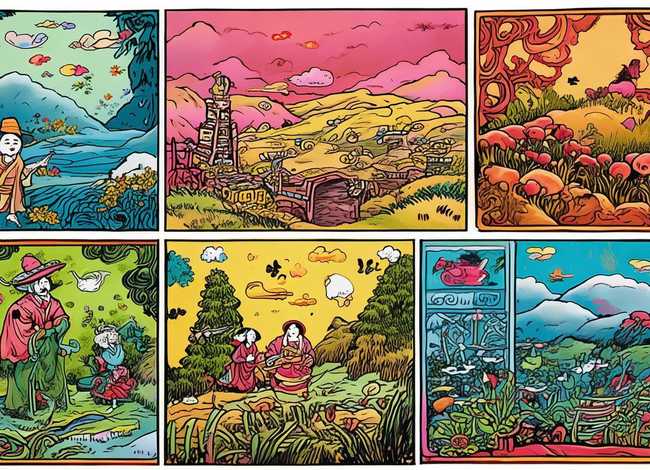 民间故事连环画儿童简笔画；民间故事连环画简笔画8幅