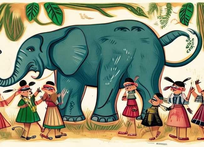 盲人摸象的故事图片ppt - 盲人摸象的故事图片绘本