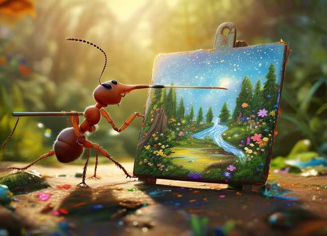 蚂蚁画画故事（蚂蚁画画故事图片大全）