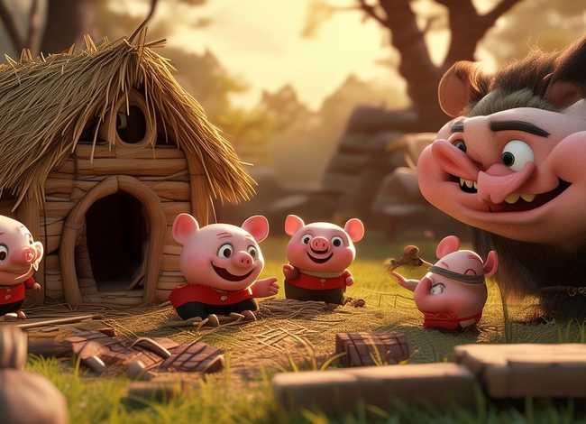 儿童故事三只小猪与大灰狼（宝宝睡前故事三只小猪与大灰狼）