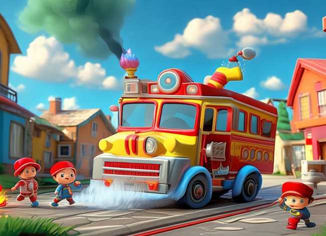 儿童故事消防车救火 - 消防车救火的故事幼儿故事