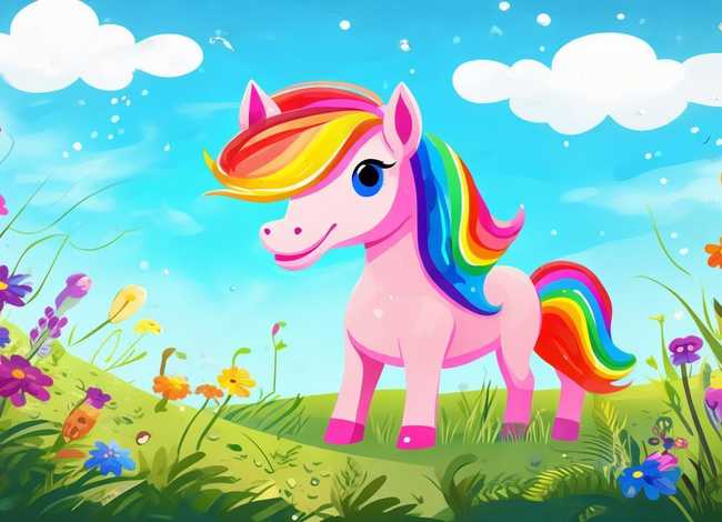 儿童故事彩虹小马，彩虹小马儿童画