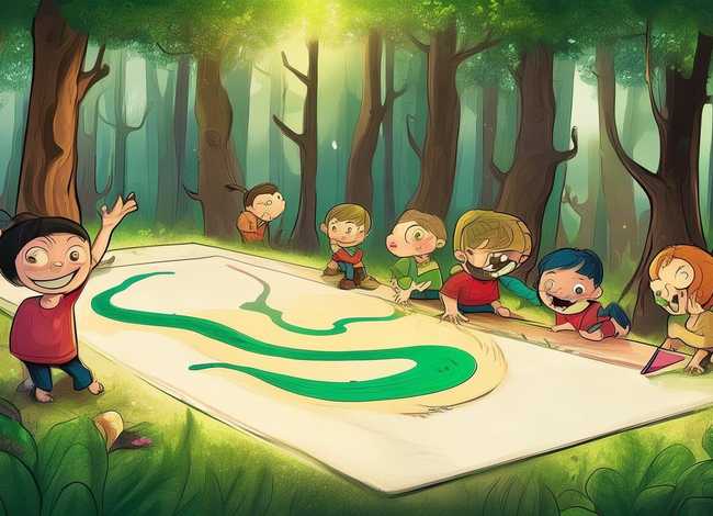 画蛇添足儿童故事插画、画蛇添足的故事插画