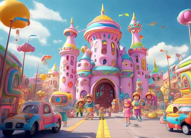 儿童科幻城市 - 科幻城堡儿童画