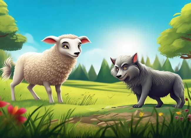 儿童故事狼和小羊ppt课件，少儿故事狼和小羊