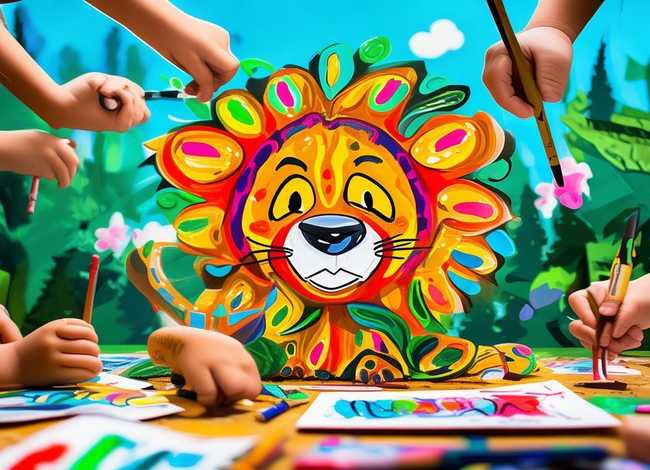 狮子创意儿童画（狮子创意儿童画场景）