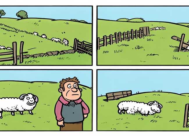 亡羊补牢的故事画；亡羊补牢的故事画成四格漫画