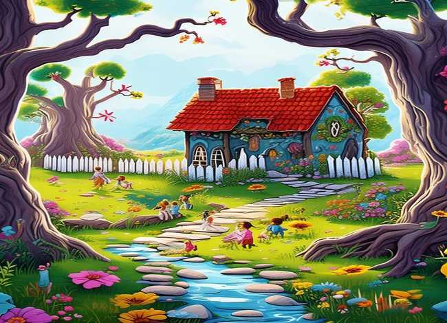 四年级童话故事场景绘画、四年级童话故事绘本绘画作品