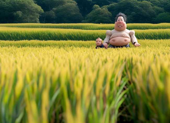 稻田里的巨人儿童故事（稻田里的故事教案）