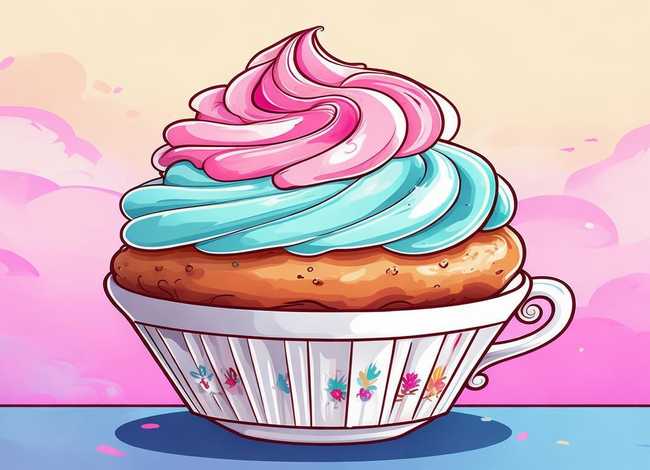 关于杯子蛋糕的简笔画彩色；关于杯子蛋糕的简笔画彩色版