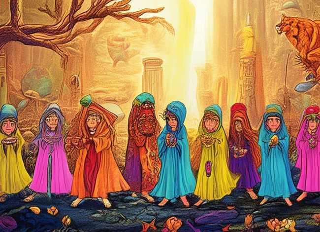 世界神话绘画作品儿童；世界神话传说绘画