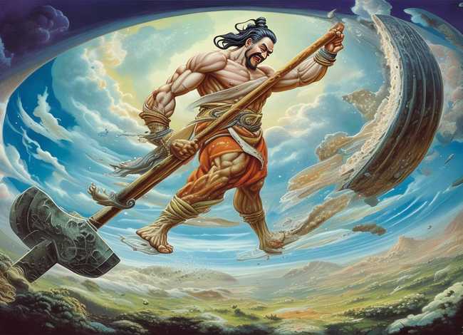 盘古的故事给我讲一下；盘古的故事给我讲一下英语