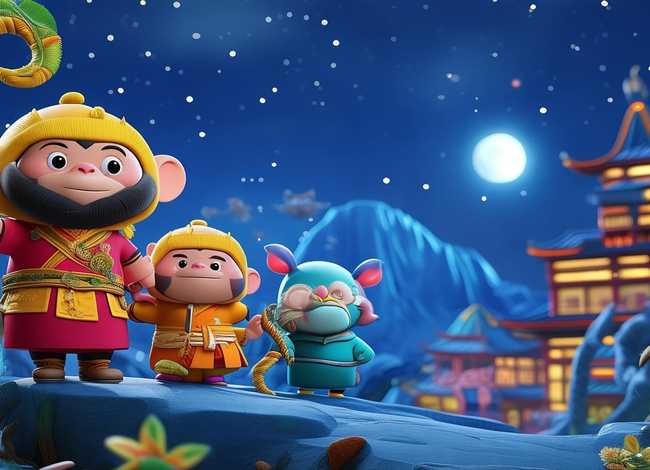 儿童西游记睡前故事英语，英语故事视频西游记