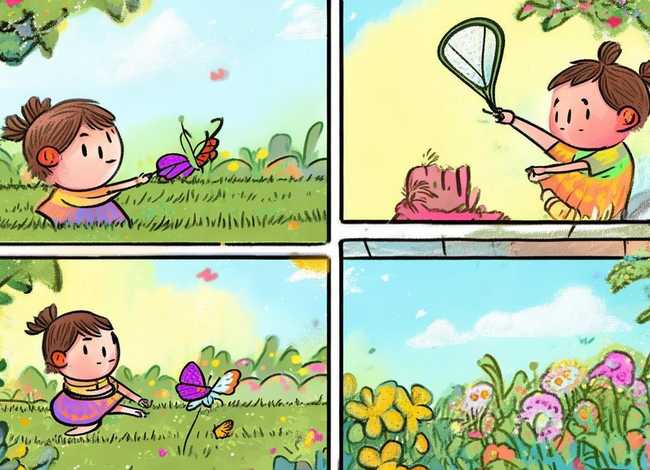 儿童四格故事绘画，幼儿园四格画故事