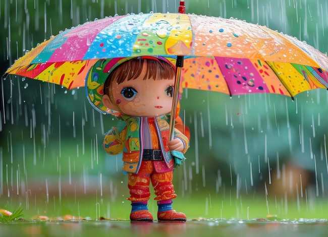 儿童雨伞故事动画片（雨伞儿童绘画）