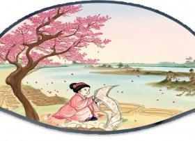 团扇古诗绘画儿童教程、团扇古诗配画