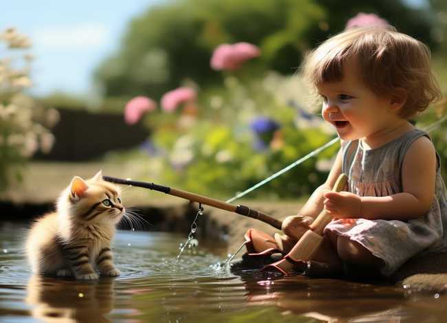 儿童故事小猫钓鱼的故事 - 小猫钓鱼的故事幼儿故事