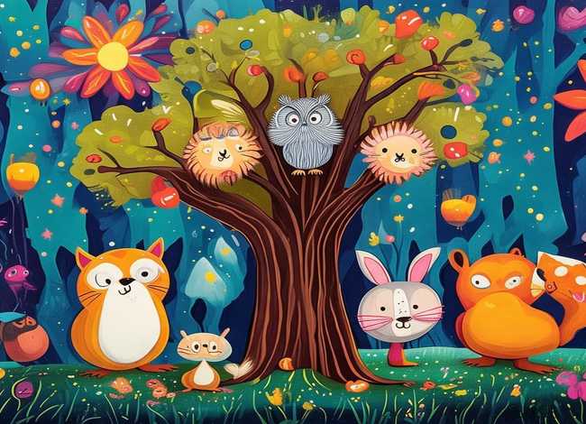 寓言故事儿童画6-12岁，寓言故事幼儿画