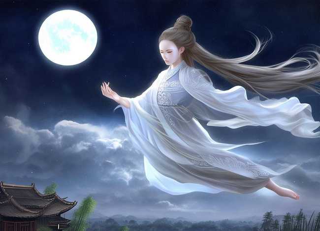 《神话故事》绘画作品嫦娥奔月，《神话故事》绘画作品嫦娥奔月怎么画