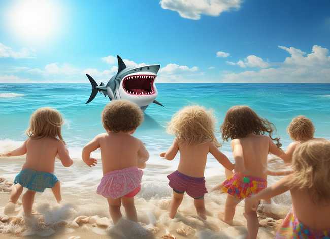 儿童故事鲨鱼来了，鲨鱼来了故事视频