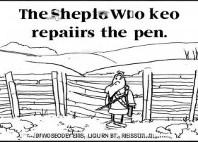 亡羊补牢的故事的简笔 - 亡羊补牢故事的简笔画