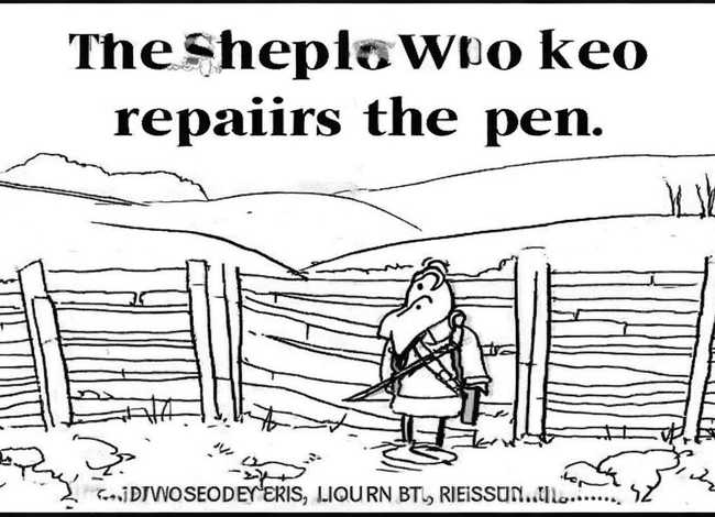 亡羊补牢的故事的简笔 - 亡羊补牢故事的简笔画