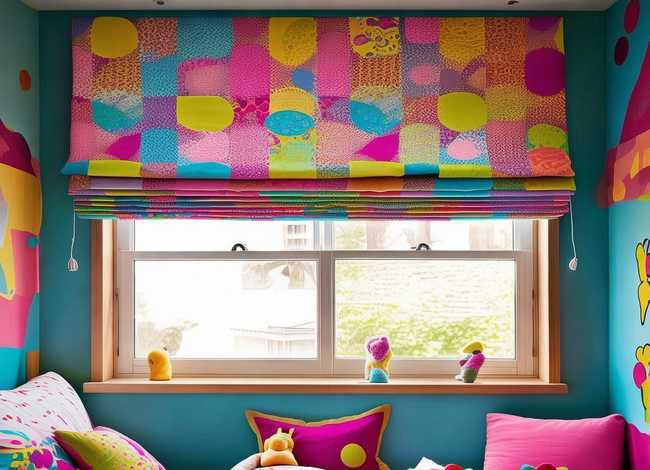 罗马帘儿童拼色，罗马帘儿童拼色效果图