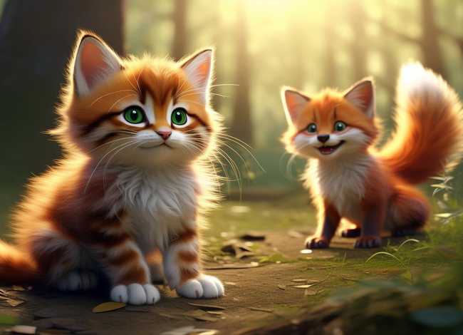 儿童故事猫和狐狸的故事 - 幼儿故事猫和狐狸