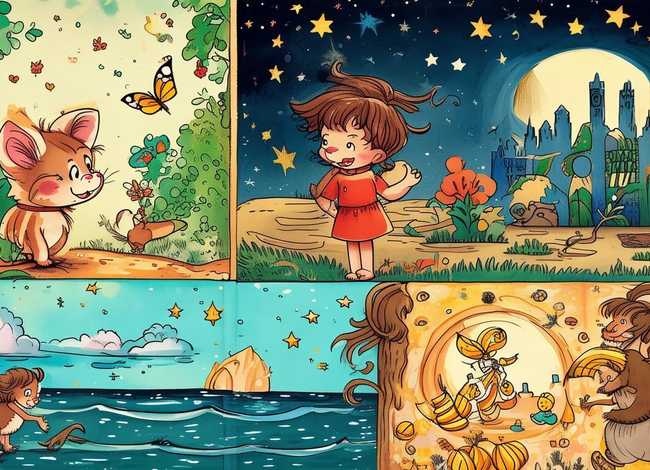 绘本简笔画故事集4张，简笔画绘本小故事4张