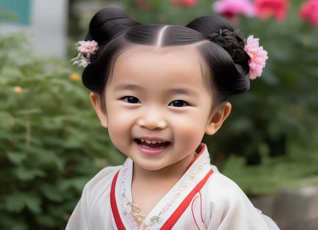 儿童汉服发型扎法简单好看，儿童汉服发型扎法简单好看图片