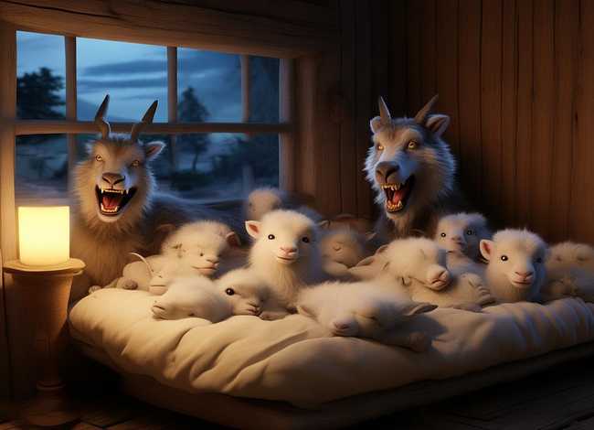 七只小山羊儿童睡前故事 睡前故事七只小山羊和狼文字版