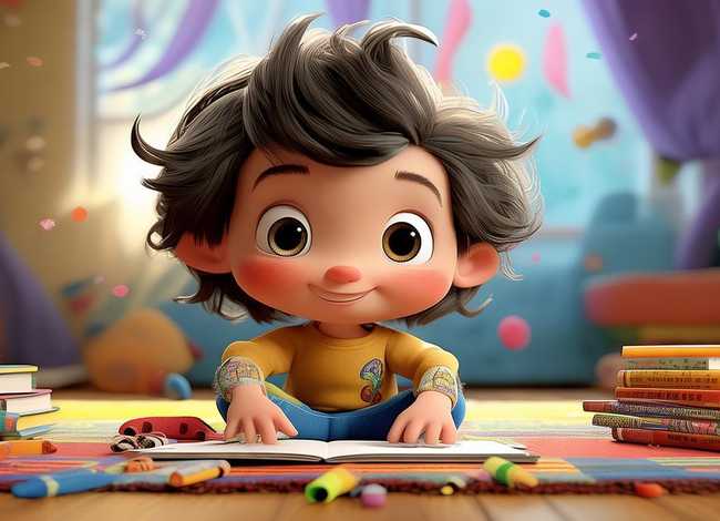 小孩讲故事简笔画、小孩讲故事简笔画图片