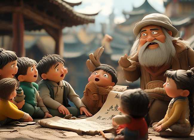 成语故事主题画儿童教育；成语故事主题简笔画