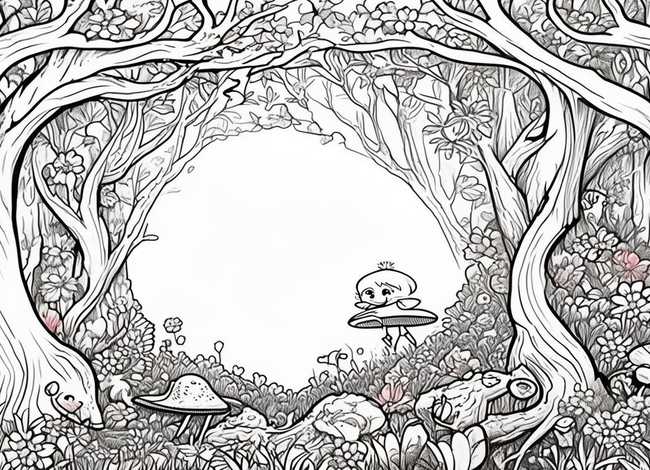 童话故事儿童画线稿；童话故事绘画线稿