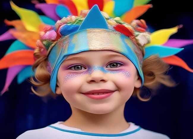 表演妆容儿童头饰 儿童表演简单妆容