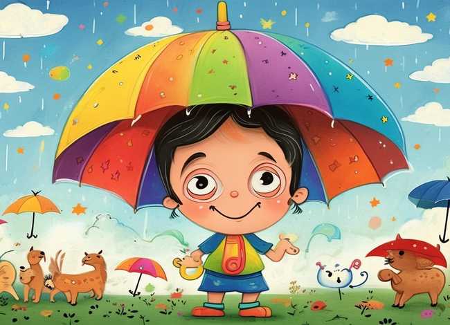 关于伞的儿童故事书 - 关于伞的幼儿故事