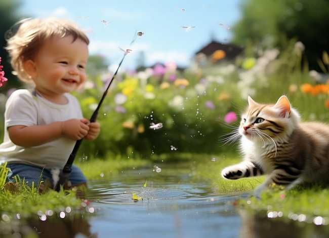 三岁幼儿短故事 - 三岁幼儿短故事小猫钓鱼