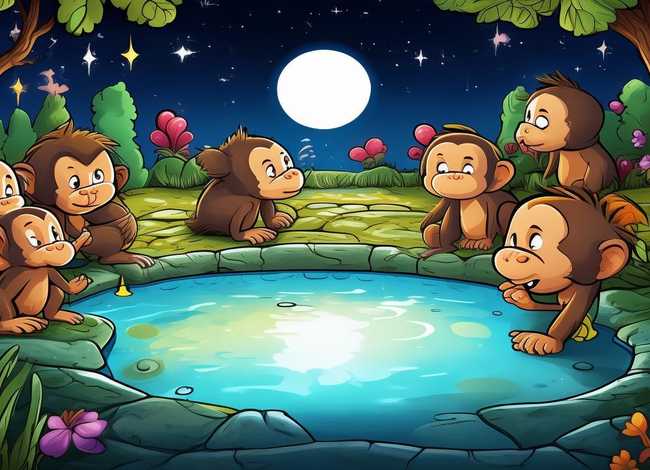 猴子捞月故事视频幼儿园、猴子捞月讲故事视频