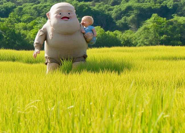 稻田里的巨人儿童故事（稻田里的故事教案）