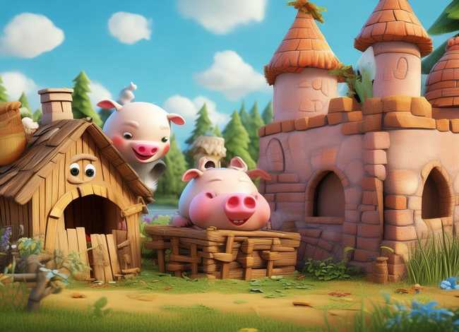 三只小猪儿童故事3-6岁，三只小猪幼儿故事