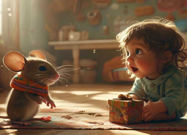 老鼠礼物的儿童故事500字、老鼠的礼物小故事