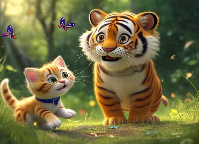儿童故事老虎小猫，幼儿故事讲述小猫和老虎故事